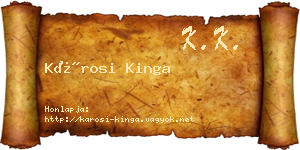 Károsi Kinga névjegykártya