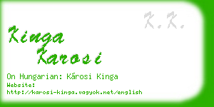 kinga karosi business card